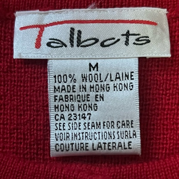 Talbots Wool Cardigan Red Size Medium Excellent Condition - Picture 4 of 10